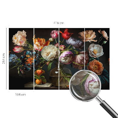 Fototapete fürs Kinderzimmer mit einem bunten Blumenstrauß