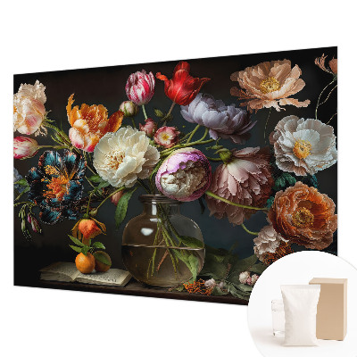 Fototapete fürs Kinderzimmer mit einem bunten Blumenstrauß