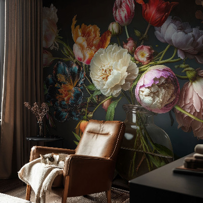 Fototapete fürs Kinderzimmer mit einem bunten Blumenstrauß