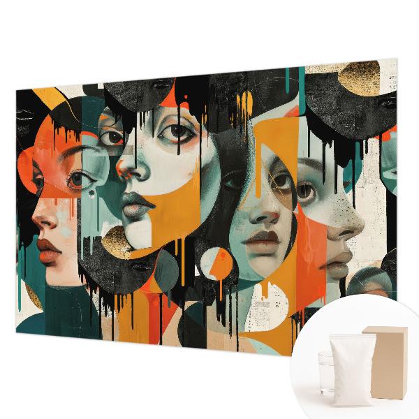 Vlies-Fototapete fürs Wohnzimmer Bunte Gesichter