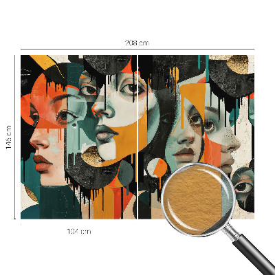 Vlies-Fototapete fürs Wohnzimmer Bunte Gesichter