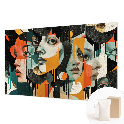 Vlies-Fototapete fürs Wohnzimmer Bunte Gesichter