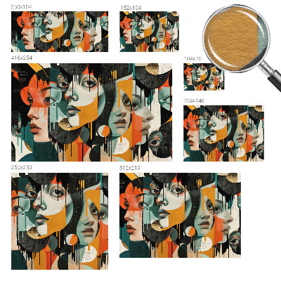 Vlies-Fototapete fürs Wohnzimmer Bunte Gesichter