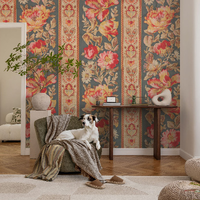 Motivtapete aus Vlies mit bunten Blumen