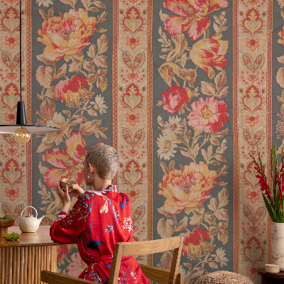 Motivtapete aus Vlies mit bunten Blumen