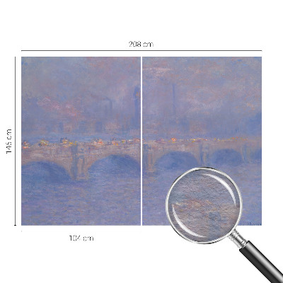 Vliestapete fürs Wohnzimmer mit Motiv einer blauen Brücke