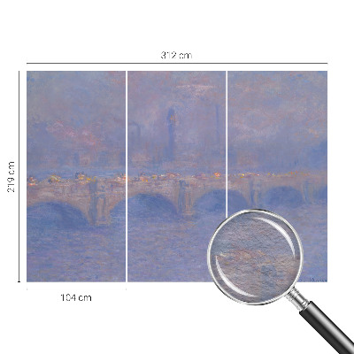 Vliestapete fürs Wohnzimmer mit Motiv einer blauen Brücke