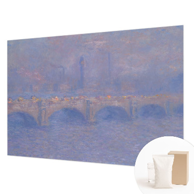 Vliestapete fürs Wohnzimmer mit Motiv einer blauen Brücke