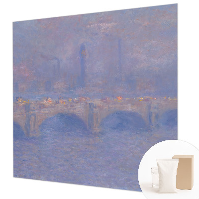 Vliestapete fürs Wohnzimmer mit Motiv einer blauen Brücke
