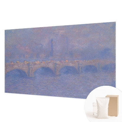 Vliestapete fürs Wohnzimmer mit Motiv einer blauen Brücke