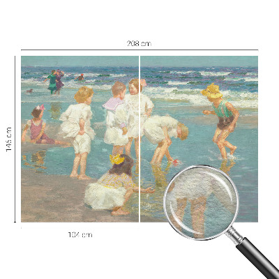 Moderne Vlies-Fototapete mit dem Motiv „Kindheit am Strand“