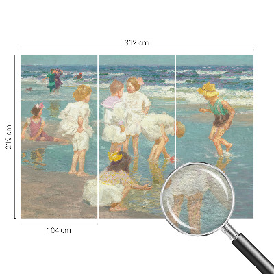Moderne Vlies-Fototapete mit dem Motiv „Kindheit am Strand“