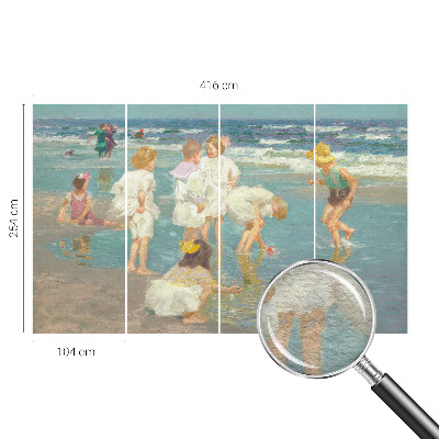 Moderne Vlies-Fototapete mit dem Motiv „Kindheit am Strand“