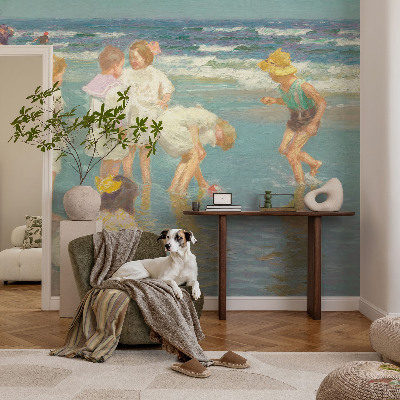 Moderne Vlies-Fototapete Kindheit am Strand