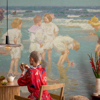 Moderne Vlies-Fototapete mit dem Motiv „Kindheit am Strand“