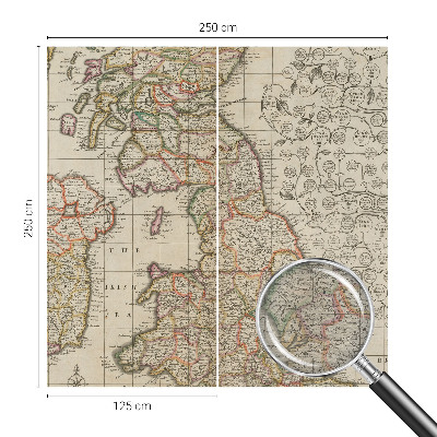 Wand-Fototapete mit Motiv einer antiken Karte