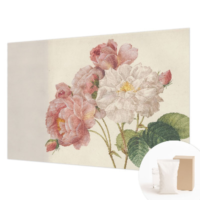 Vlies-Fototapete fürs Wohnzimmer mit romantischem Rosenmotiv