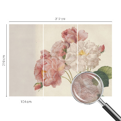 Vlies-Fototapete fürs Wohnzimmer mit romantischem Rosenmotiv