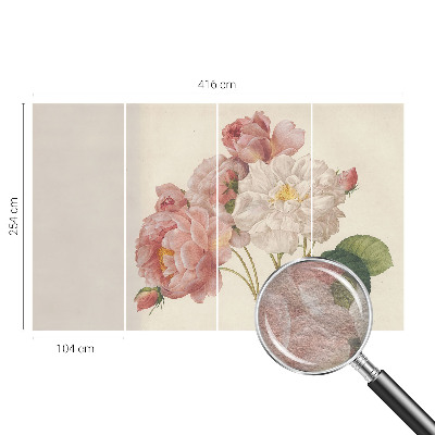 Vlies-Fototapete fürs Wohnzimmer mit romantischem Rosenmotiv