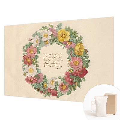 Vlies-Fototapete fürs Schlafzimmer mit einem Blumenkranz-Motiv
