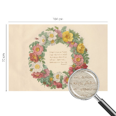 Vlies-Fototapete fürs Schlafzimmer mit einem Blumenkranz-Motiv