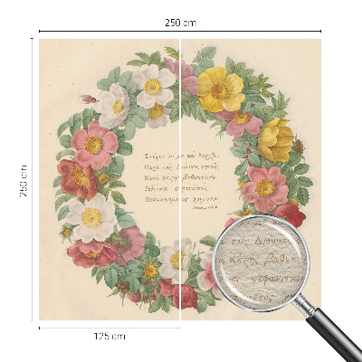 Vlies-Fototapete fürs Schlafzimmer mit einem Blumenkranz-Motiv