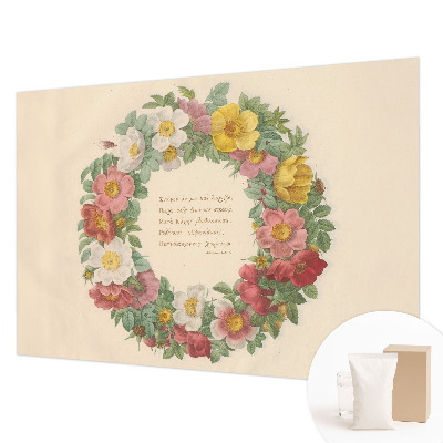 Vlies-Fototapete fürs Schlafzimmer mit einem Blumenkranz-Motiv