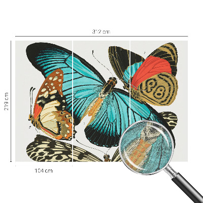 Vliestapete fürs Wohnzimmer Bunte Schmetterlinge