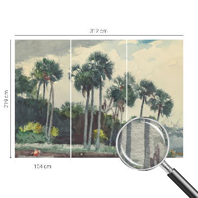 Moderne Vlies-Fototapete mit exotischem Palmenmotiv