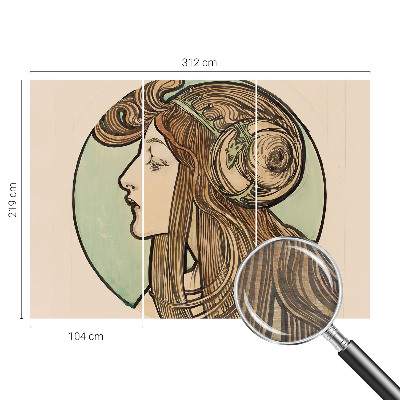 Dekorative Wand-Fototapete Jugendstilporträt