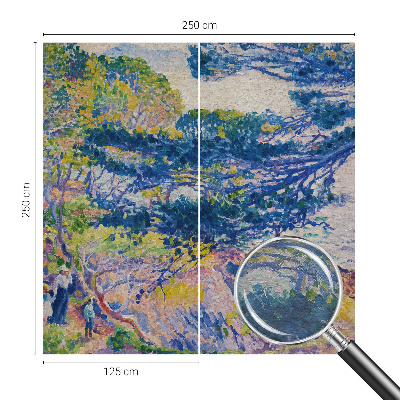 Vlies-Fototapete fürs Schlafzimmer mit impressionistischer Landschaftsillustration