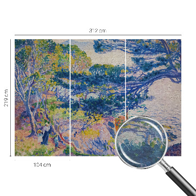 Vlies-Fototapete fürs Schlafzimmer mit impressionistischer Landschaftsillustration