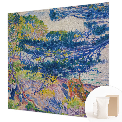 Vlies-Fototapete fürs Schlafzimmer mit impressionistischer Landschaftsillustration