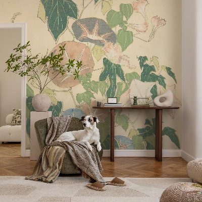 Vliestapete fürs Schlafzimmer mit floralem Motiv in eleganter Optik