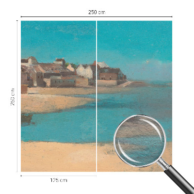 Moderne Vlies-Fototapete mit dem Motiv eines ruhigen Dorfes