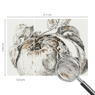 Wand-Fototapete mit Apfelblättern als Motiv