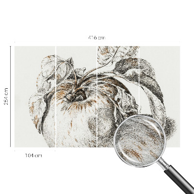 Wand-Fototapete mit Apfelblättern als Motiv