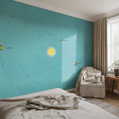 Fototapete fürs Schlafzimmer mit einem Motiv des kosmischen Systems