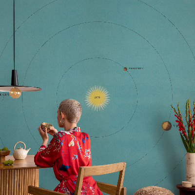 Fototapete fürs Schlafzimmer mit einem Motiv des kosmischen Systems