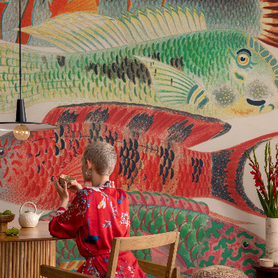 Vlies-Fototapete fürs Wohnzimmer mit exotischen Fischen als Motiv