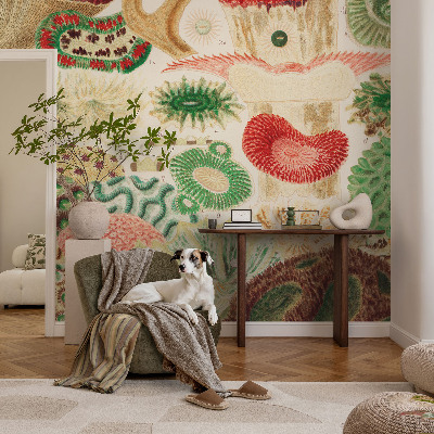 Vlies-Fototapete fürs Schlafzimmer mit einem Muster aus organischen Formen