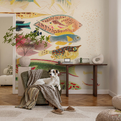 Vlies-Fototapete fürs Kinderzimmer mit bunten Fischen als Motiv