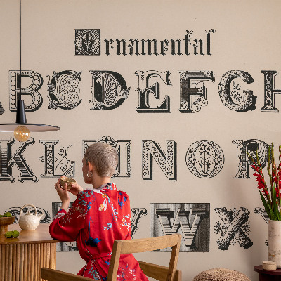 Fototapete nach Maß mit dekorativen Buchstaben