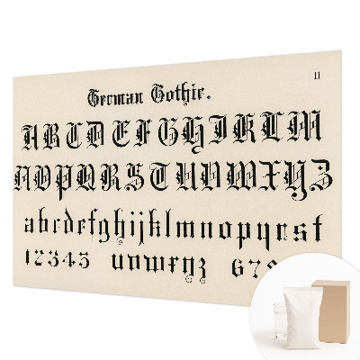 Dekorative Wand-Fototapete mit gotischen Buchstaben als Motiv