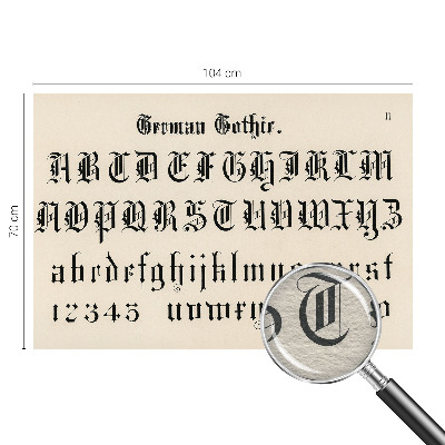 Dekorative Wand-Fototapete mit gotischen Buchstaben als Motiv