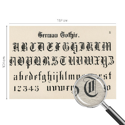 Dekorative Wand-Fototapete mit gotischen Buchstaben als Motiv