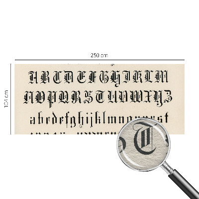 Dekorative Wand-Fototapete mit gotischen Buchstaben als Motiv