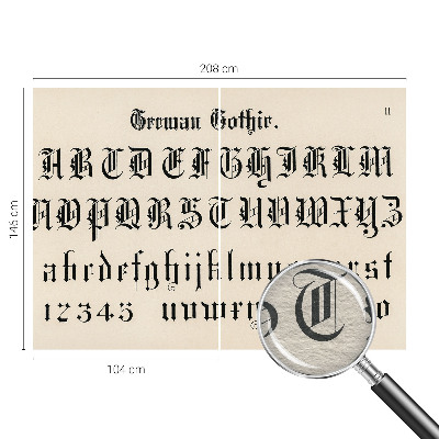 Dekorative Wand-Fototapete mit gotischen Buchstaben als Motiv