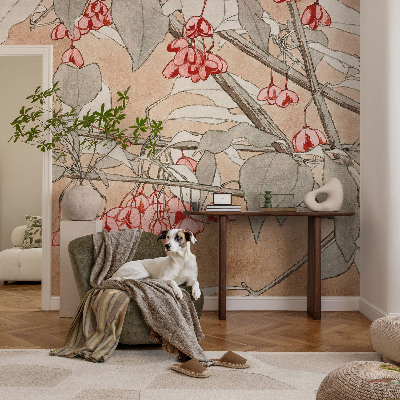 Fototapete fürs Wohnzimmer mit floralem Motiv