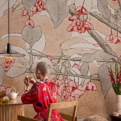 Fototapete fürs Wohnzimmer mit floralem Motiv